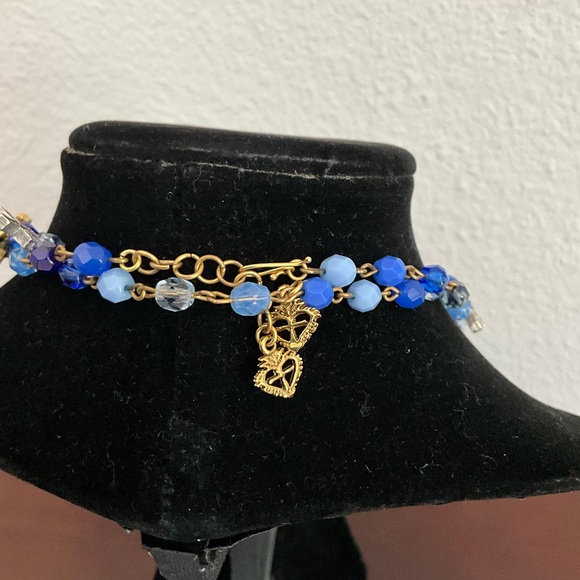 VIRGIN SAINTS & ANGELS Wrap Necklace with Crystals and Peace Cross - Picture 3 of 4